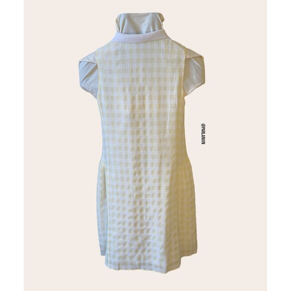 Sandro Paris Yellow Gingham Collar Sleeveless Mini Summer Dress Size 1 Small - Picture 3 of 10